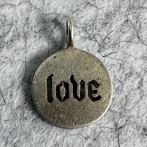 Genuine 925 Sterling Silver Love Pendant Round Charm Necklace Jewelry